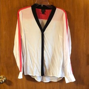 V-neck button up blouse